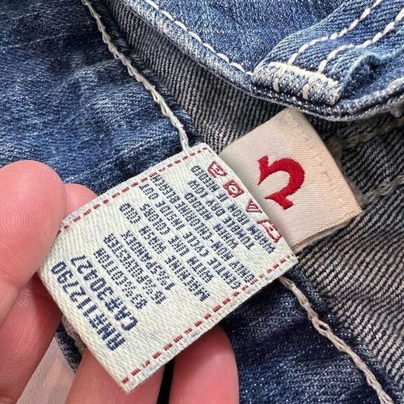 True Religion Billy Jeans Womens 29 Blue Mid Rise  Dark Wash Stretchy Denim - Picture 5 of 8